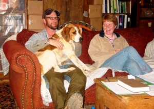 Scott & Niki with rescue dog, Addie Mae