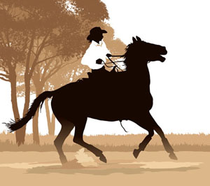 Girl and her horse on a trail ride